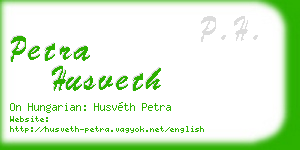 petra husveth business card